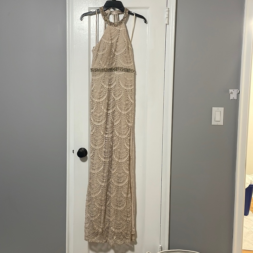 Sequin Hearts cream lace dress